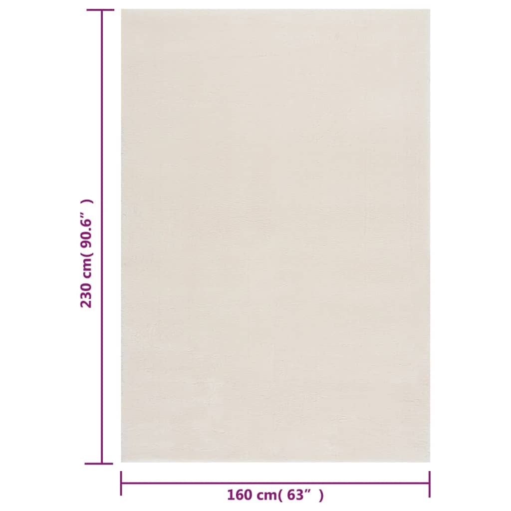 vidaXL krémszínű csúszásmentes rövid szálú mosható szőnyeg 160x230 cm