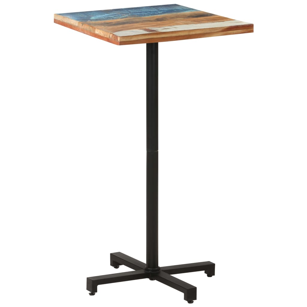 vidaXL négyzet alakú újrahasznosított fa bisztróasztal 60x60x110 cm