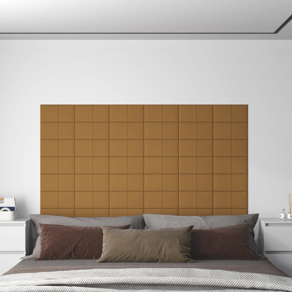 vidaXL 12 db barna bársony fali panel 30 x 15 cm 0,54 m²
