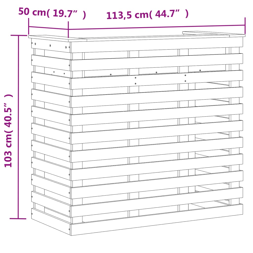 vidaXL kültéri tömör fenyőfa bárasztal 113,5 x 50 x 103 cm