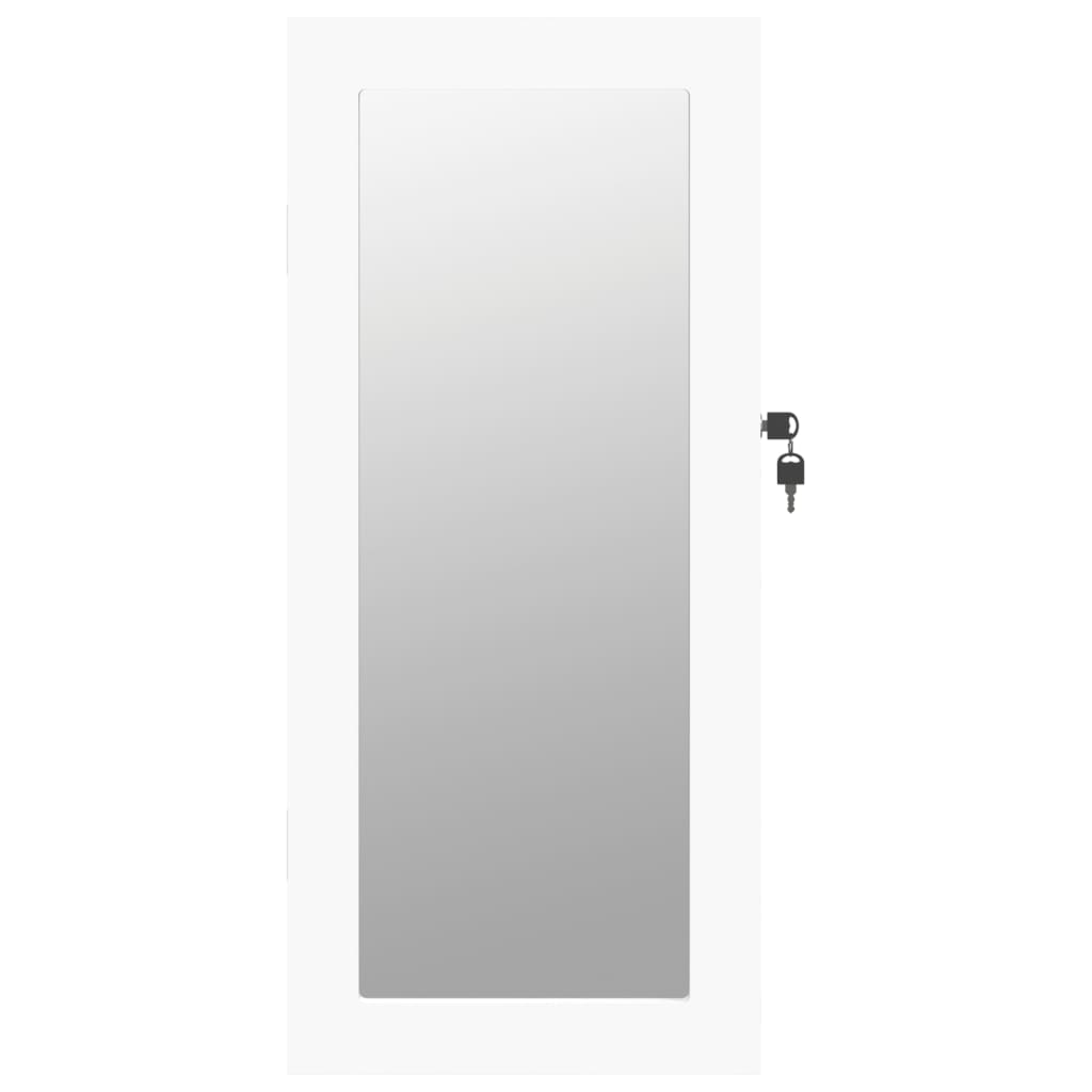 vidaXL fehér falra szerelhető tükrös ékszerszekrény 30x8,5x67 cm