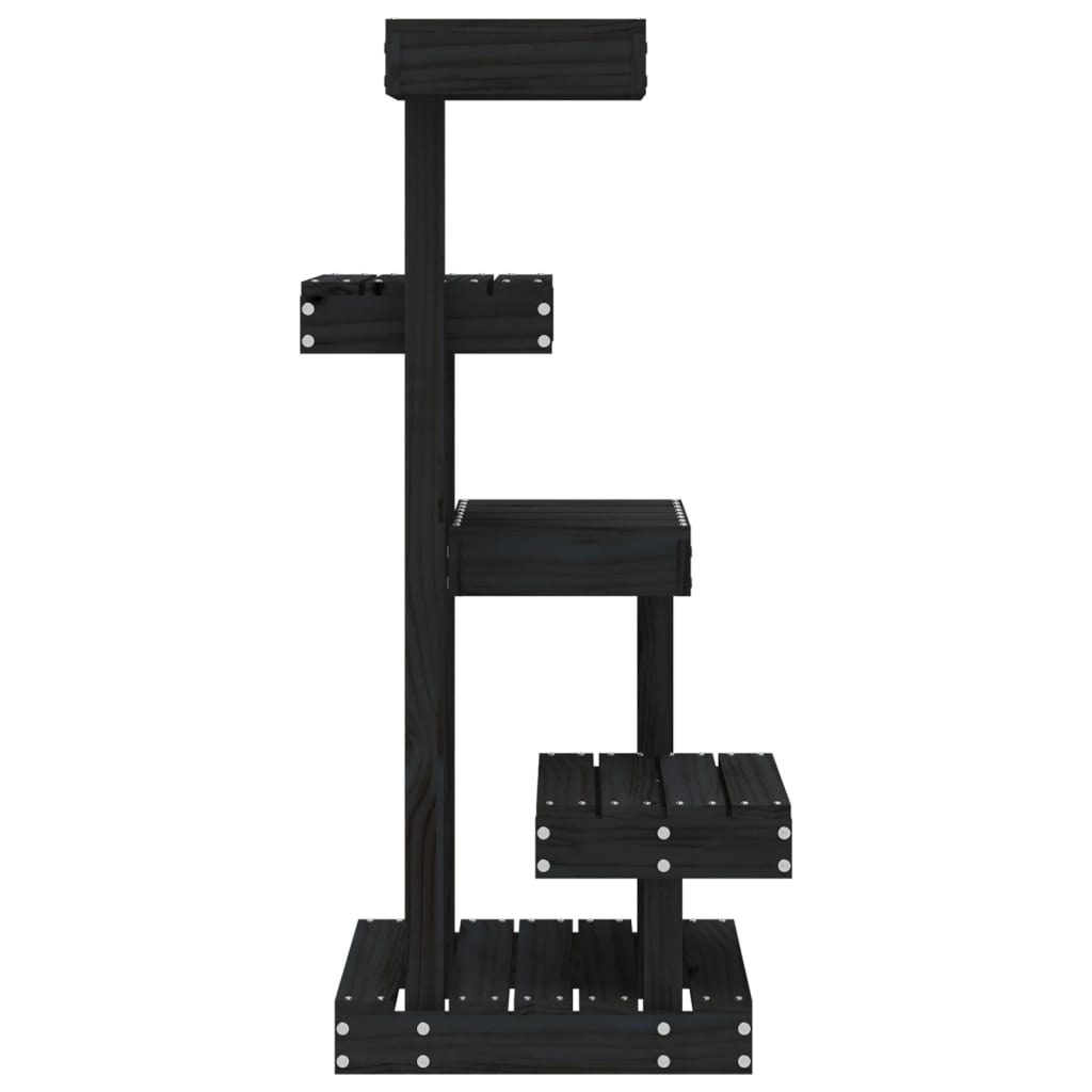 vidaXL fekete tömör fenyő macskabútor 45,5x49x103 cm