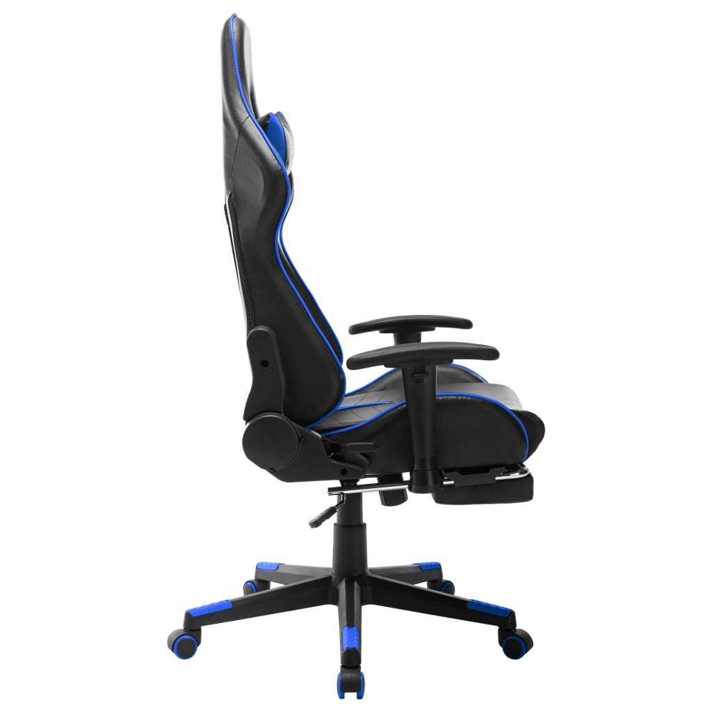 vidaXL fekete és kék műbőr gamer szék lábtámasszal