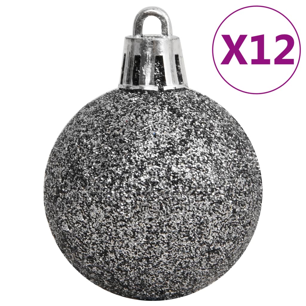 vidaXL 111 részes fehér és szürke polisztirol karácsonyi gömb szett