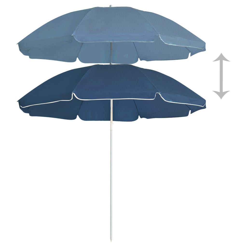vidaXL kék kültéri napernyő acél rúddal 180 cm