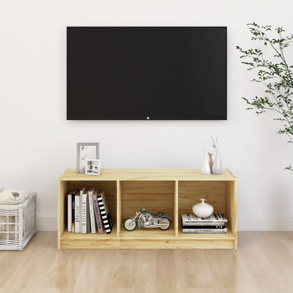 vidaXL tömör fenyőfa TV-szekrény 104 x 33 x 41 cm