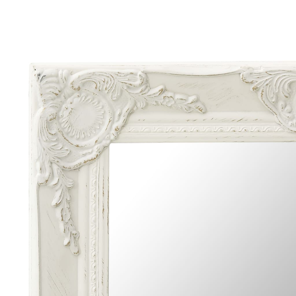 vidaXL fehér barokk stílusú fali tükör 50 x 40 cm