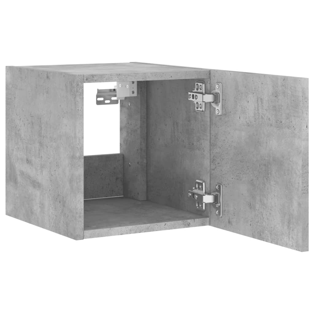 vidaXL betonszürke falra szerelhető TV-szekrény LED-del 30,5x35x30 cm