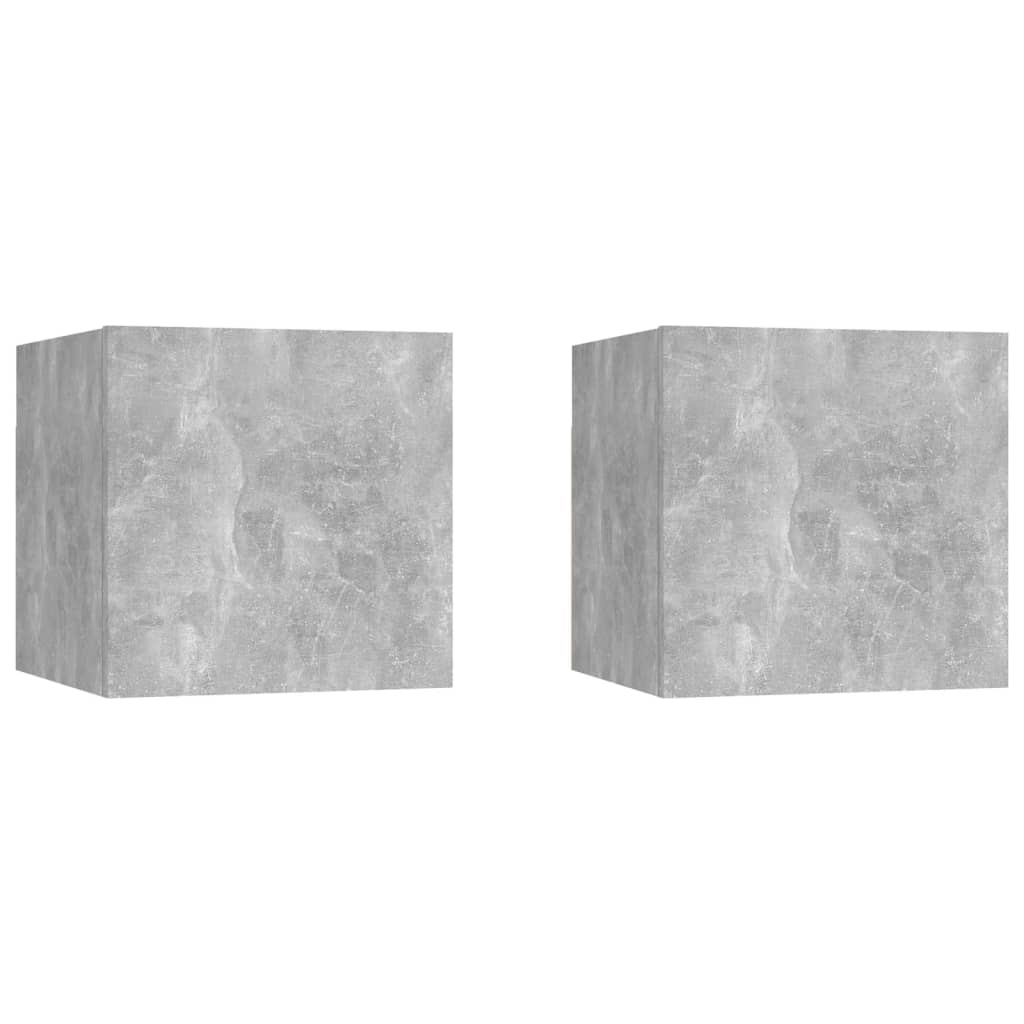 vidaXL 2 db betonszürke forgácslap éjjeliszekrény 30,5 x 30 x 30 cm