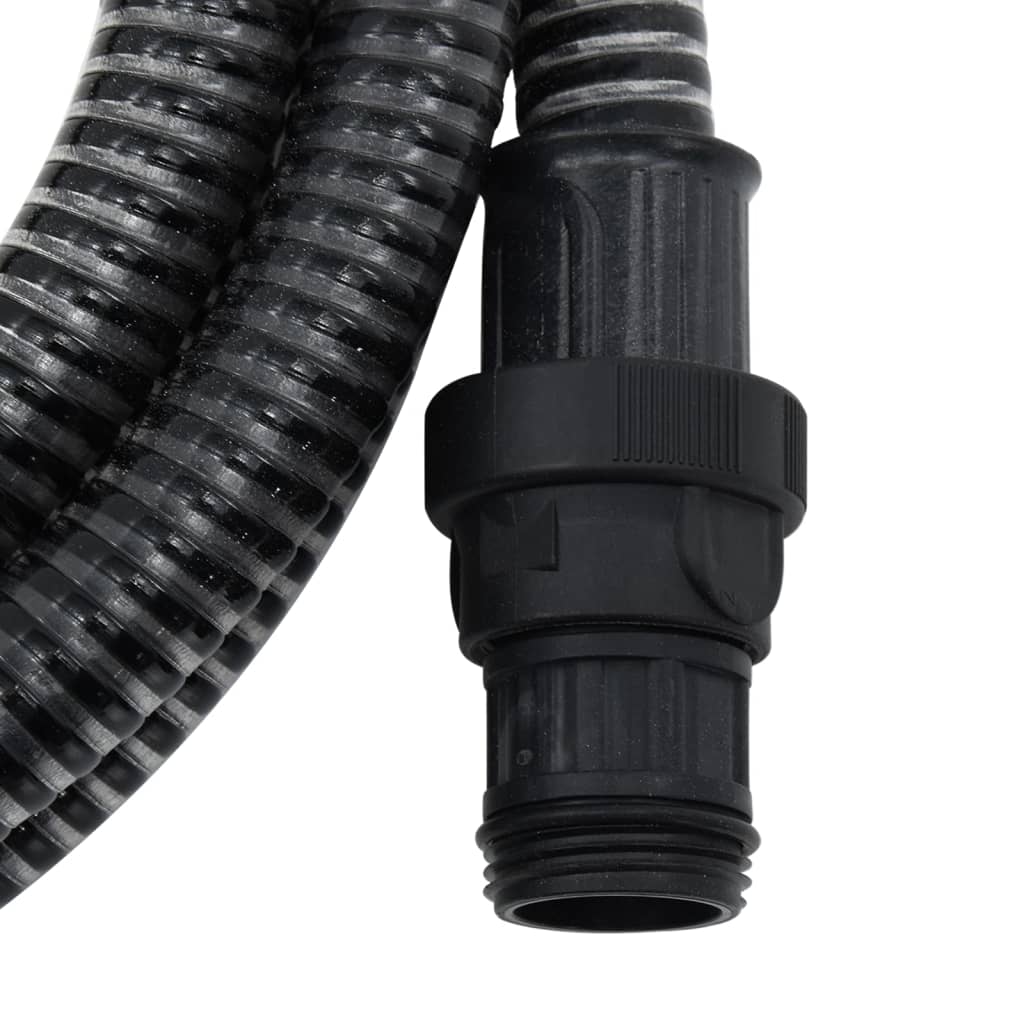 vidaXL fekete szívótömlő PVC csatlakozókkal 4 m 22 mm