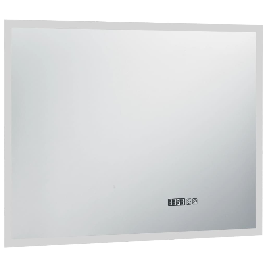 vidaXL LED-es tükör érintésérzékelővel és időkijelzővel 80 x 60 cm