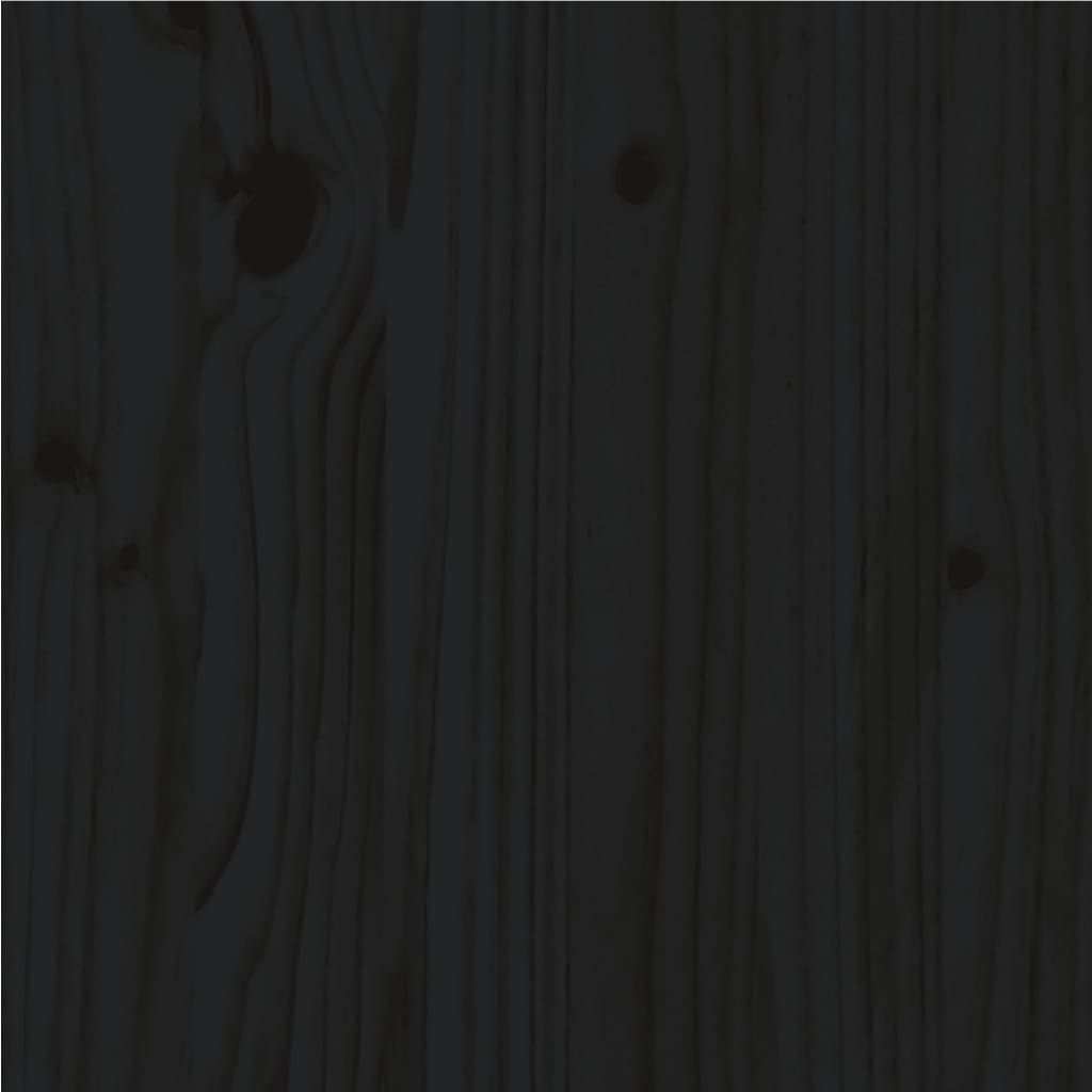 vidaXL Double fekete tömör fa ágykeret 135 x 190 cm