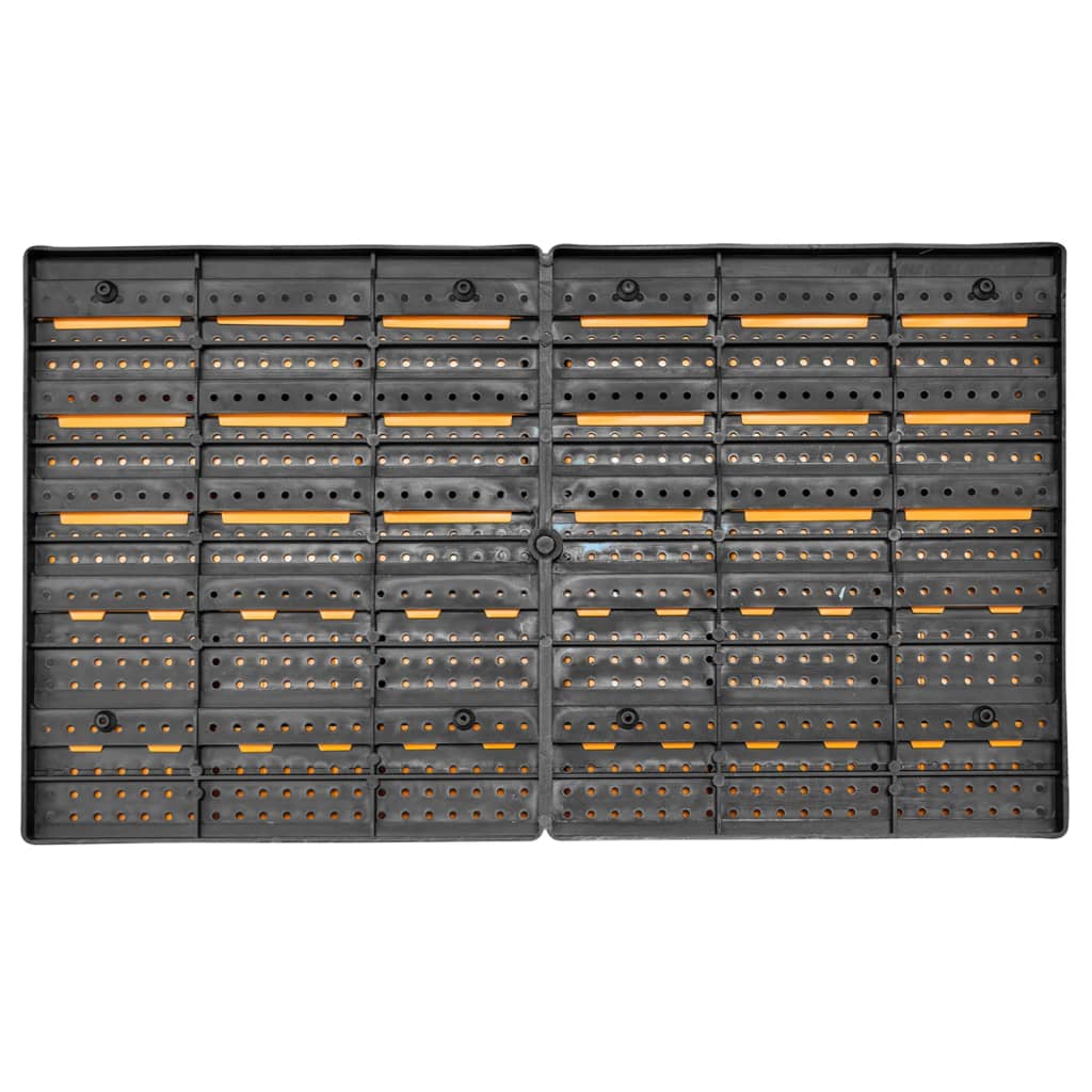 vidaXL 32 darabos sárga-fekete tárolódoboz-készlet fali panelekkel