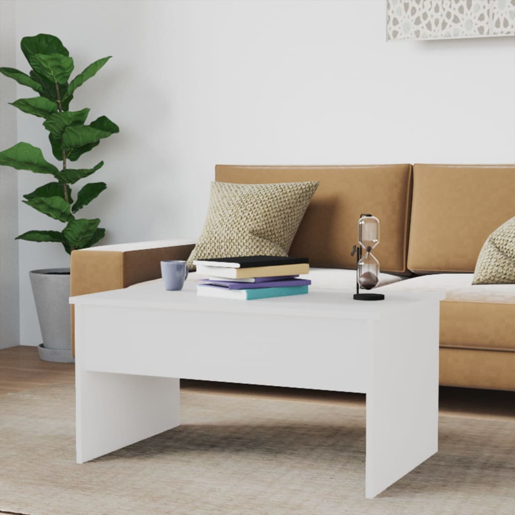 vidaXL magasfényű fehér szerelt fa dohányzóasztal 80 x 50,5 x 41,5 cm