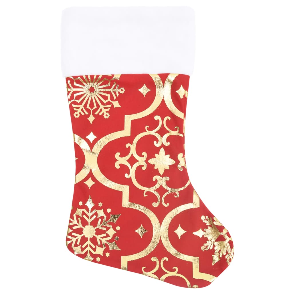 vidaXL fényűző piros szövet karácsonyfatalp-takaró zoknival 90 cm