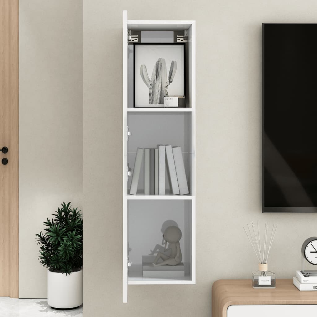 vidaXL magasfényű fehér forgácslap TV-szekrény 30,5 x 30 x 110 cm