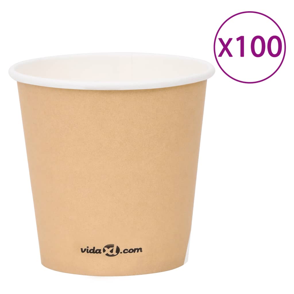 vidaXL 100 db barna kávés papírpohár 120 ml