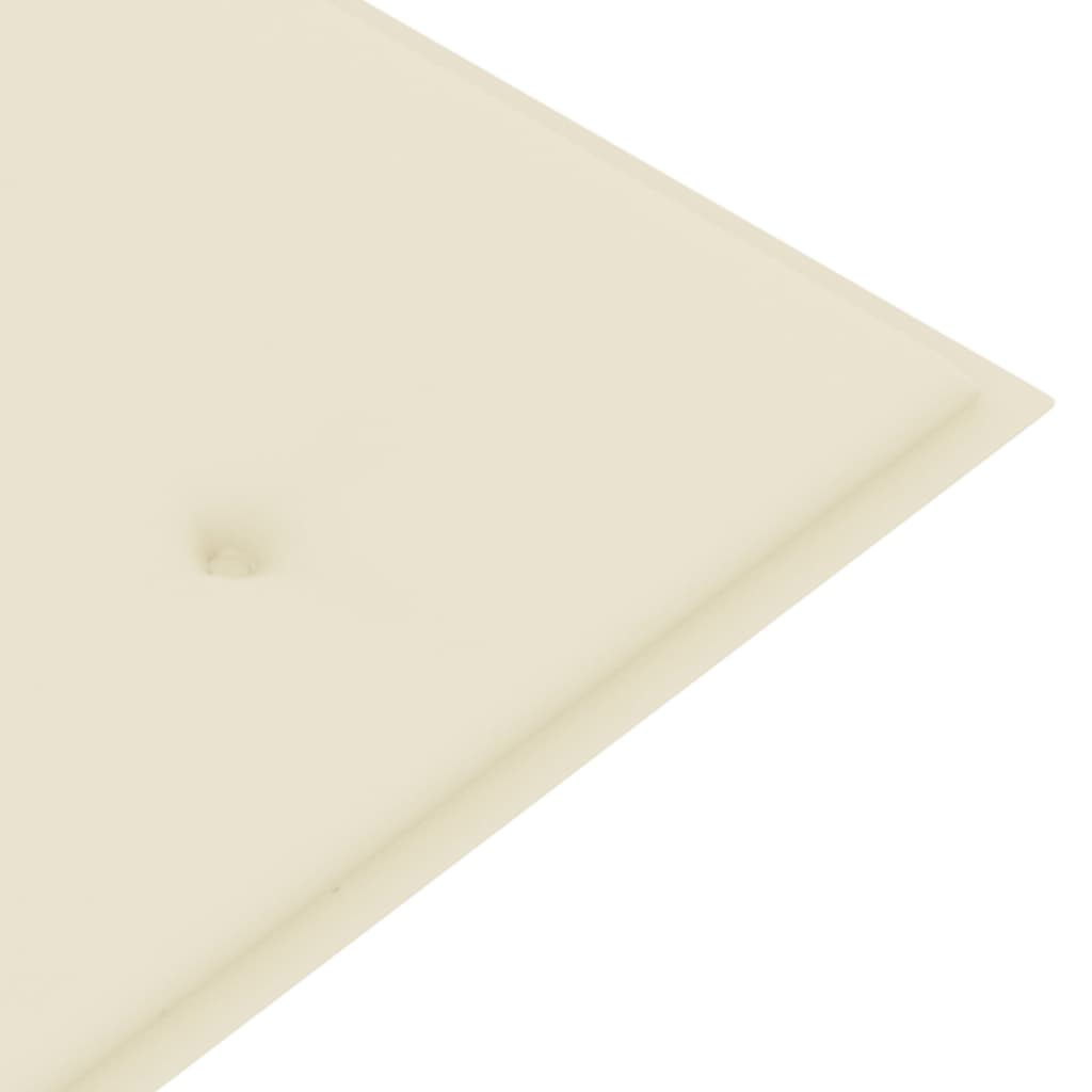 vidaXL tömör tíkfa Batavia pad krémszínű párnával 150 cm