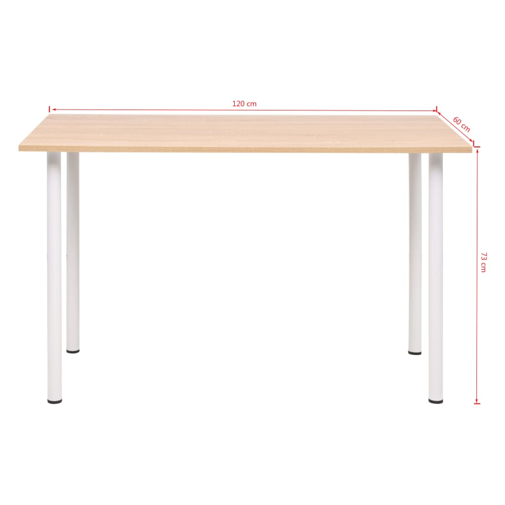 vidaXL tölgyfa/fehér színű étkezőasztal 120 x 60 x 73 cm