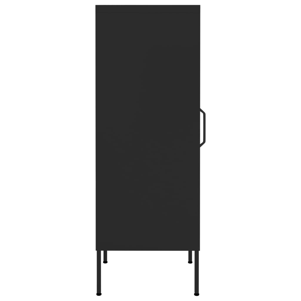 vidaXL fekete acél tárolószekrény 42,5 x 35 x 101,5 cm
