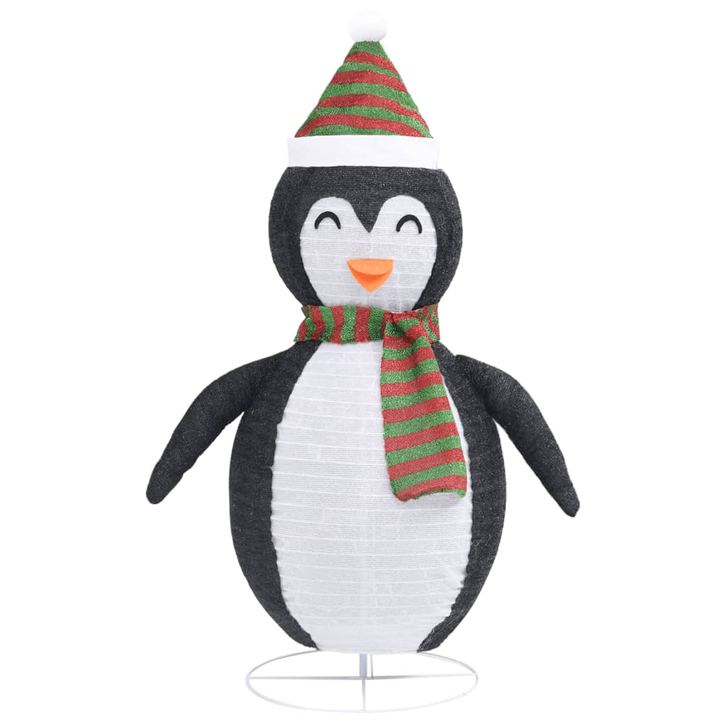 vidaXL dekoratív luxus szövet karácsonyi LED-es pingvinfigura 120 cm
