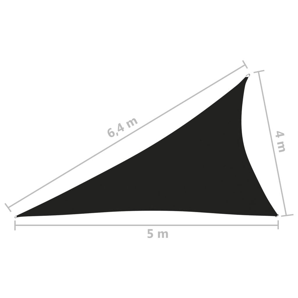 vidaXL fekete háromszögű oxford-szövet napvitorla 4 x 5 x 6,4 m