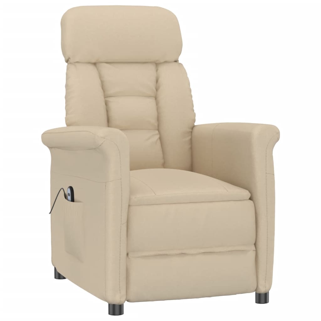 vidaXL krémszínű művelúr elektromos dönthető fotel
