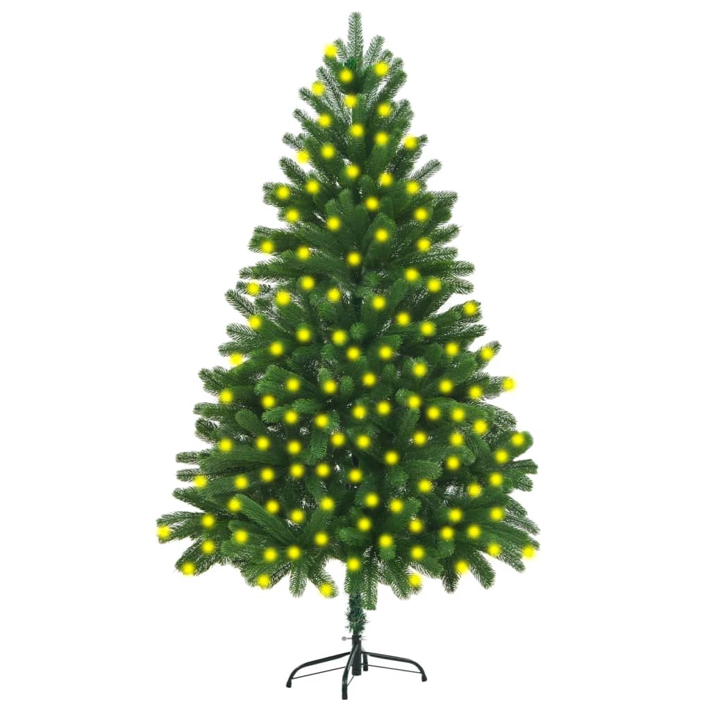 vidaXL zöld megvilágított műkarácsonyfa 210 cm