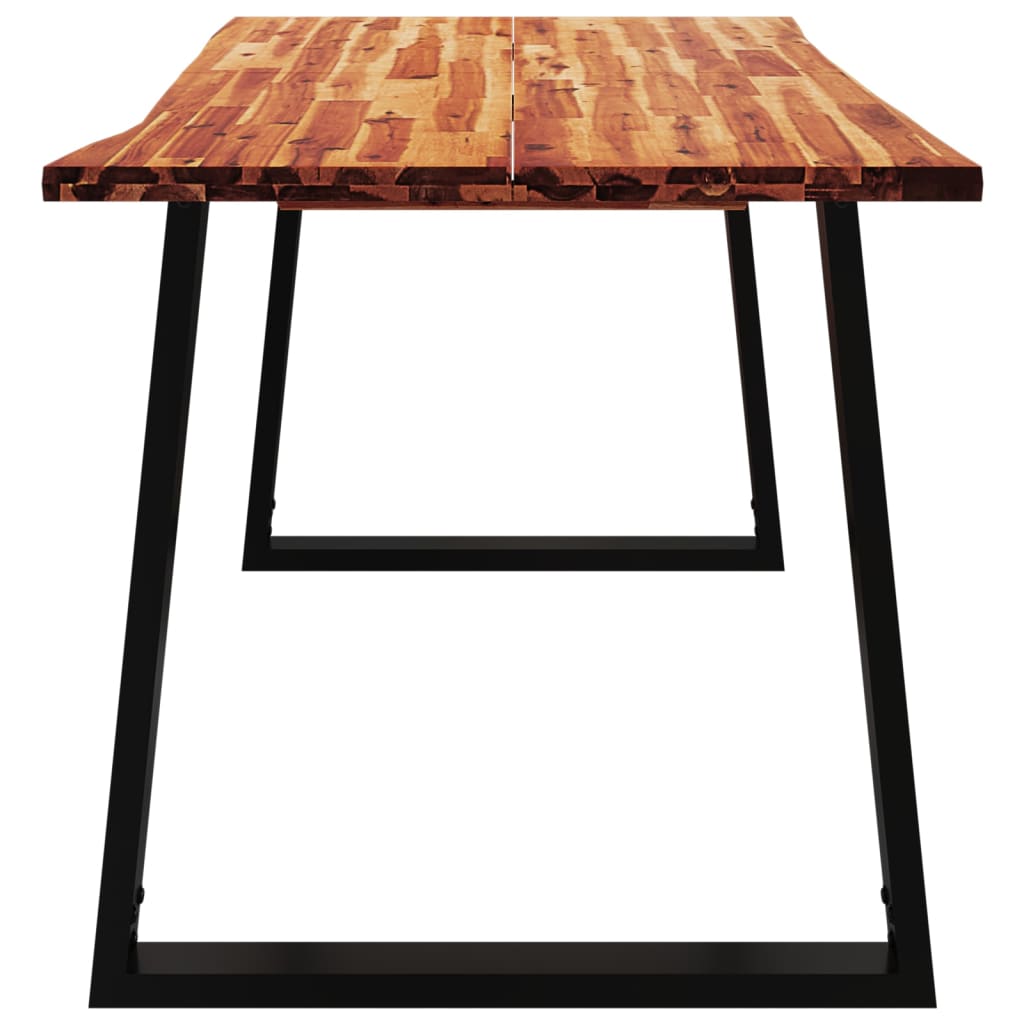 vidaXL tömör akácfa étkezőasztal természetes éllel 140 x 80 x 75 cm