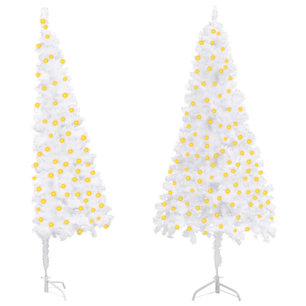 vidaXL fehér PVC megvilágított sarok műkarácsonyfa 120 cm