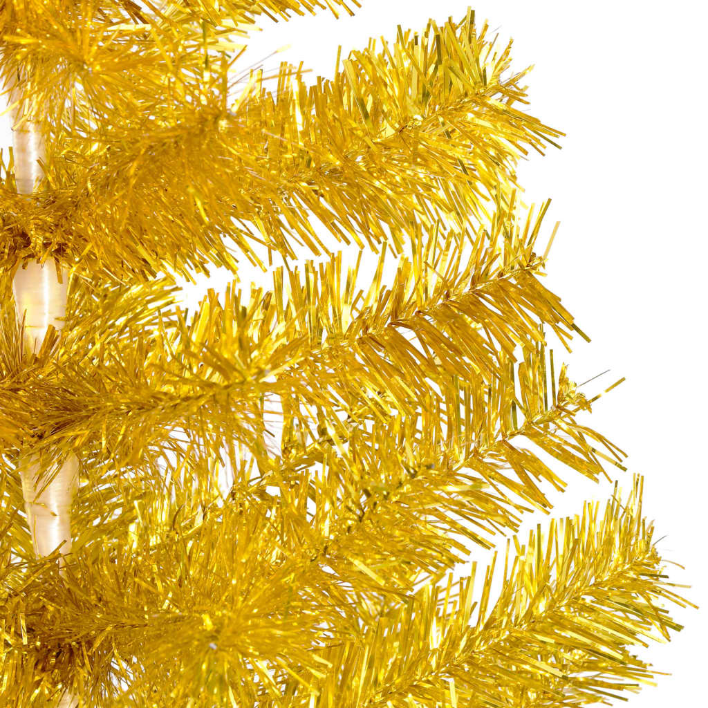 vidaXL aranyszínű PET megvilágított műkarácsonyfa állvánnyal 240 cm