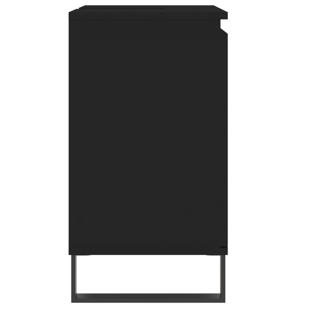 vidaXL fekete szerelt fa mosdószekrény 58x33x60 cm