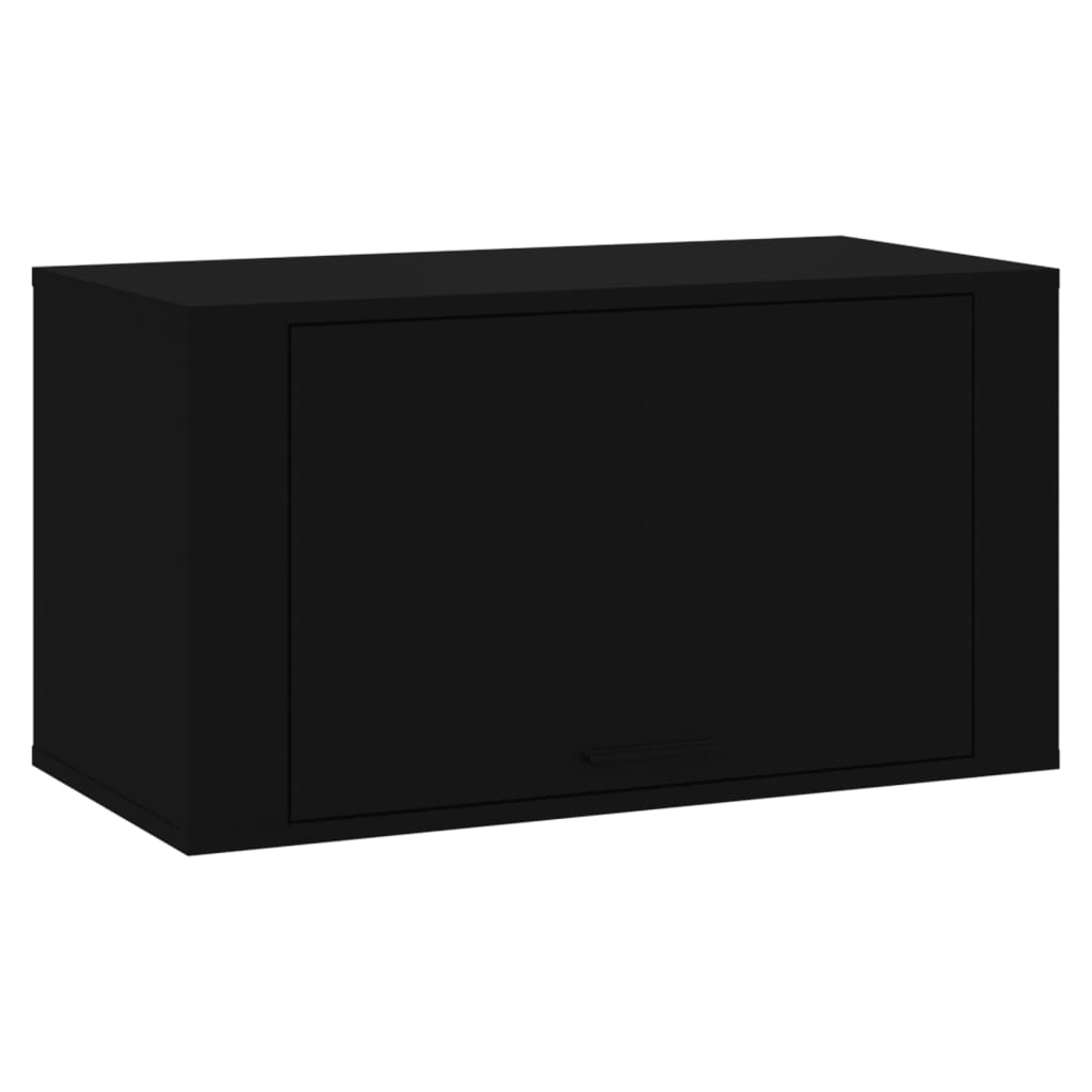 vidaXL fekete szerelt fa fali cipőszekrény 70 x 35 x 38 cm