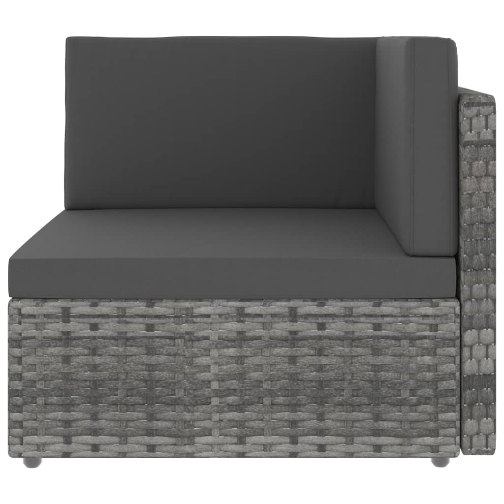 vidaXL 2 személyes szürke elemes polyrattan kanapé