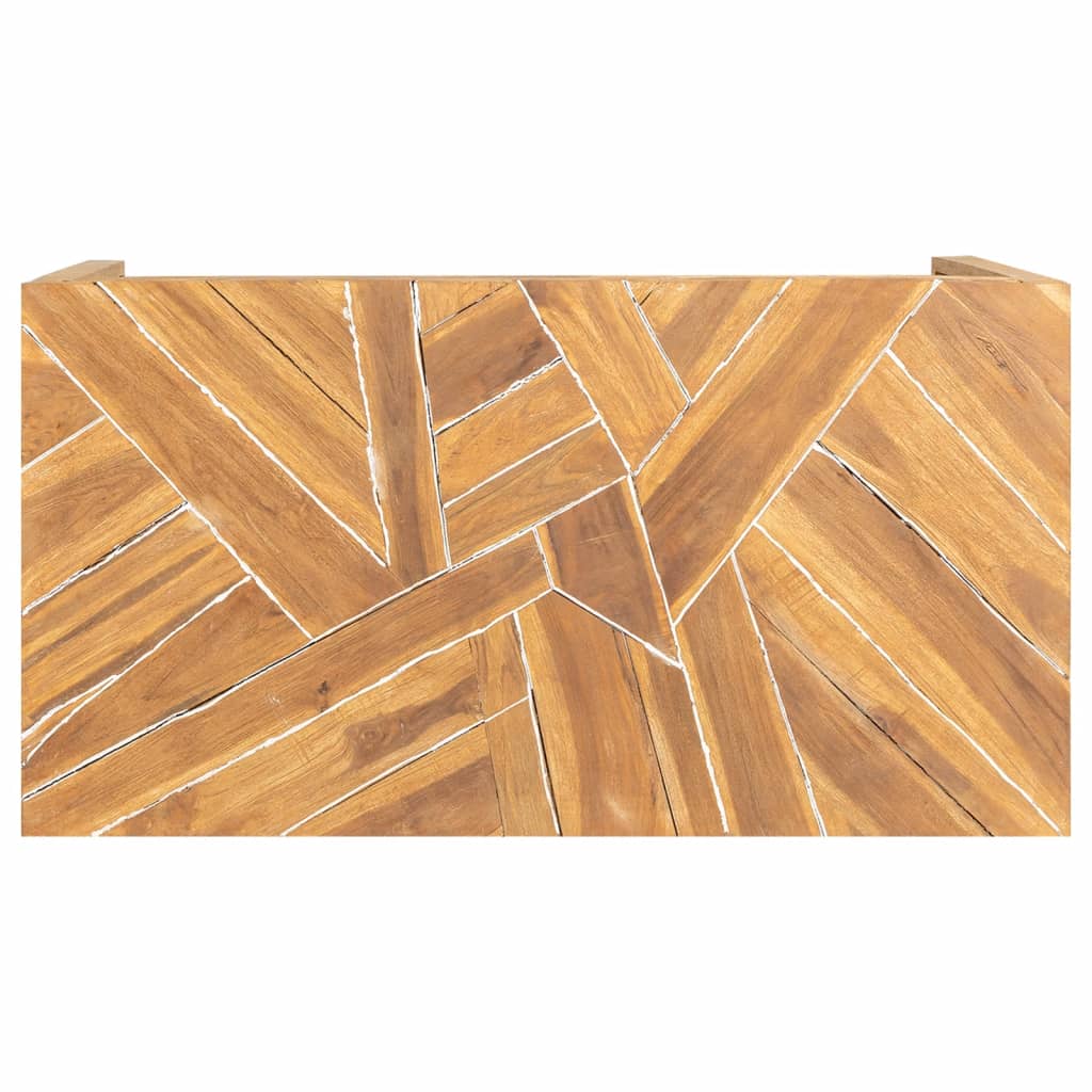 vidaXL eróziós tömör tíkfa dohányzóasztal 110 x 35 x 38 cm