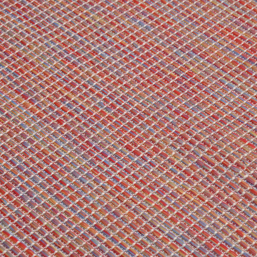 vidaXL piros lapos szövésű kültéri szőnyeg 120 x 170 cm