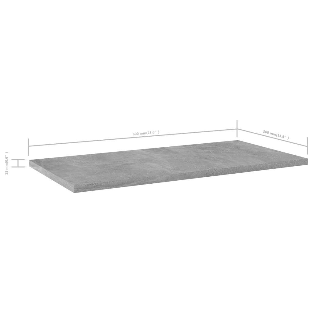 vidaXL 4 db betonszürke forgácslap könyvespolc 60 x 30 x 1,5 cm