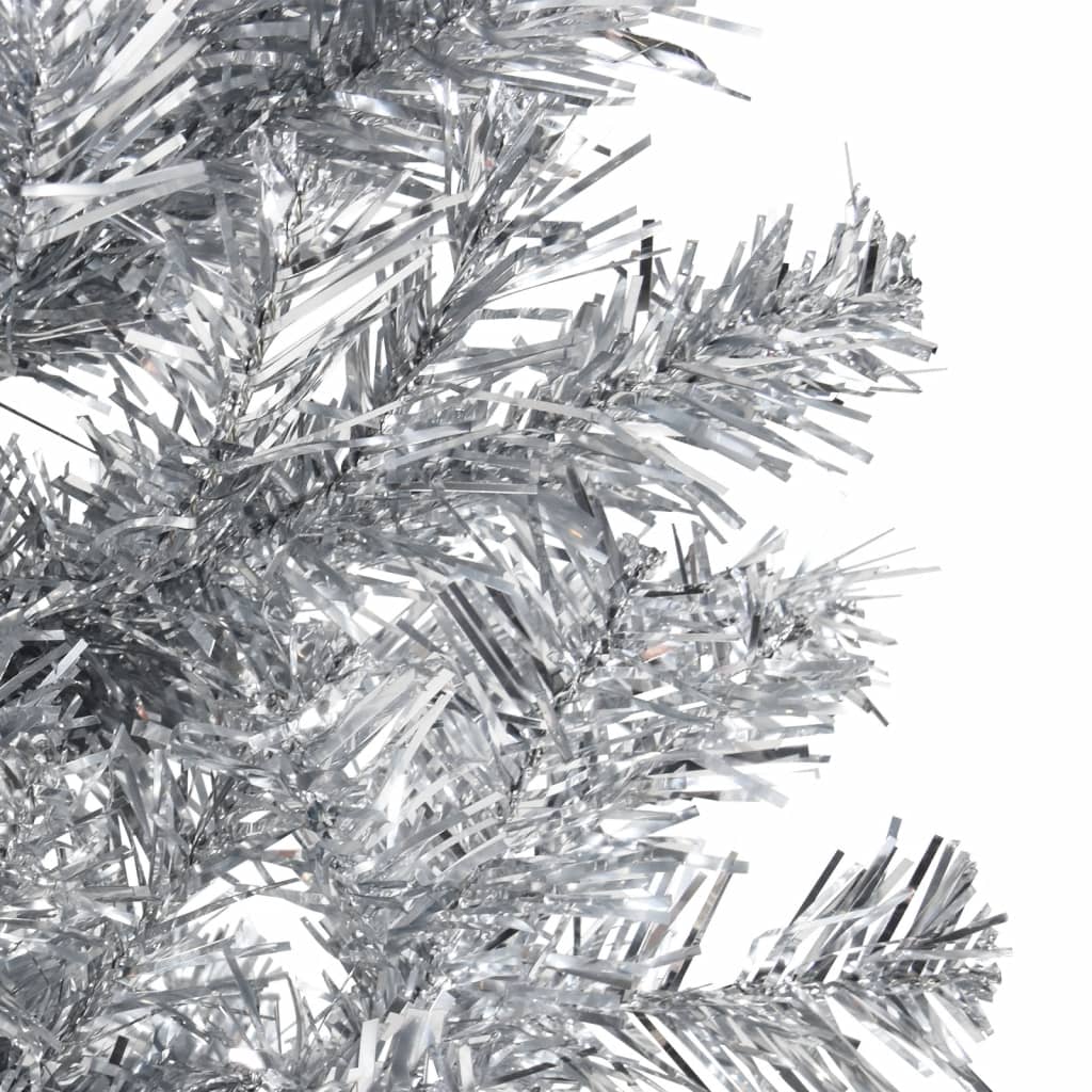 vidaXL ezüst vékony fél műkarácsonyfa állvánnyal 150 cm