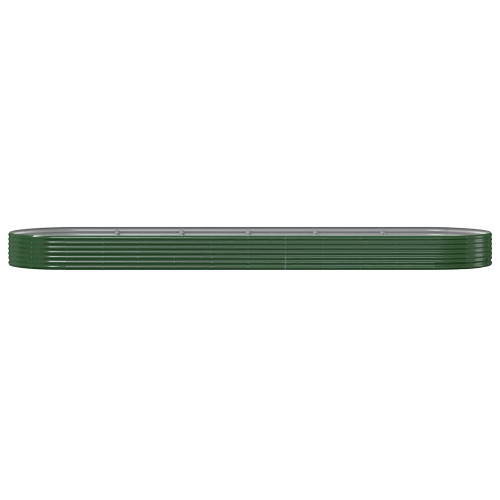 vidaXL zöld porszórt acél kerti magaságyás 523x140x36 cm