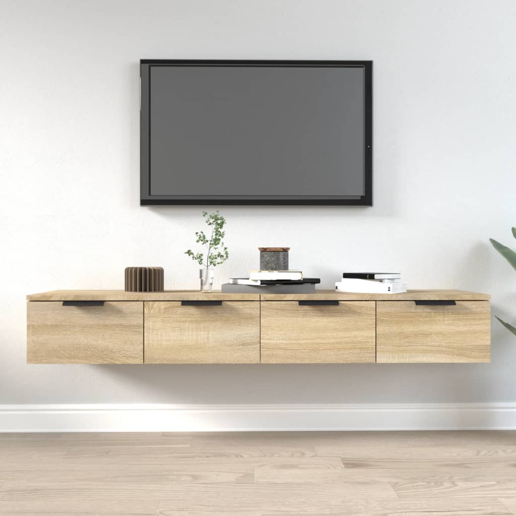 vidaXL 2 db sonoma tölgyszínű szerelt fa fali szekrény 68x30x20 cm