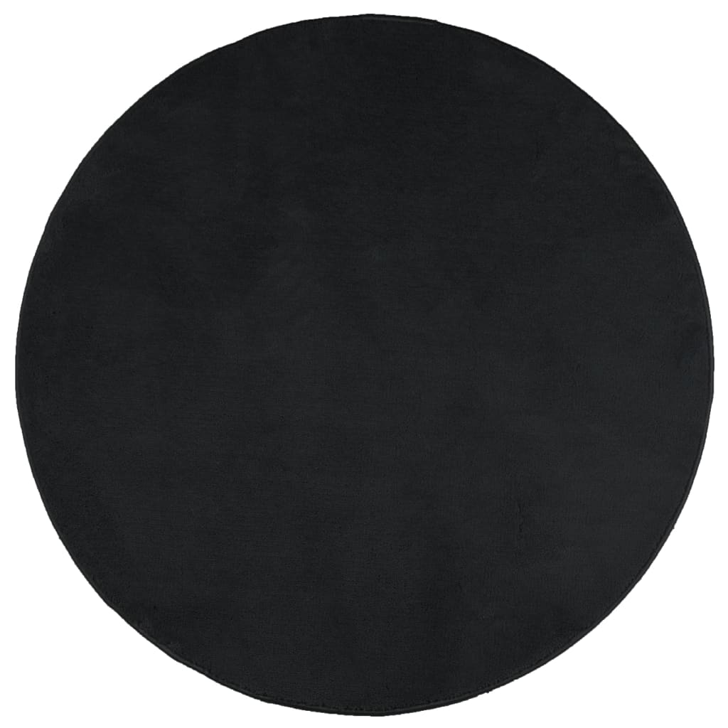 vidaXL OVIEDO fekete rövid szálú szőnyeg Ø 240 cm