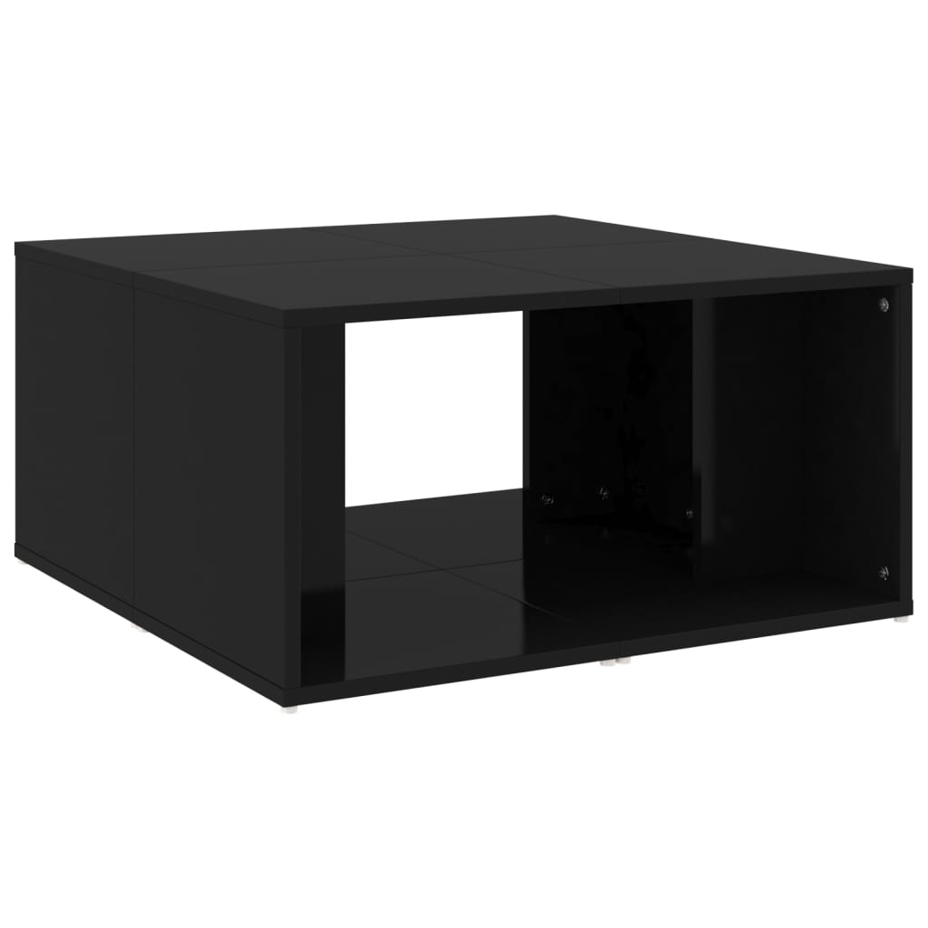 vidaXL 4 db magasfényű fekete forgácslap dohányzóasztal 33x33x33 cm