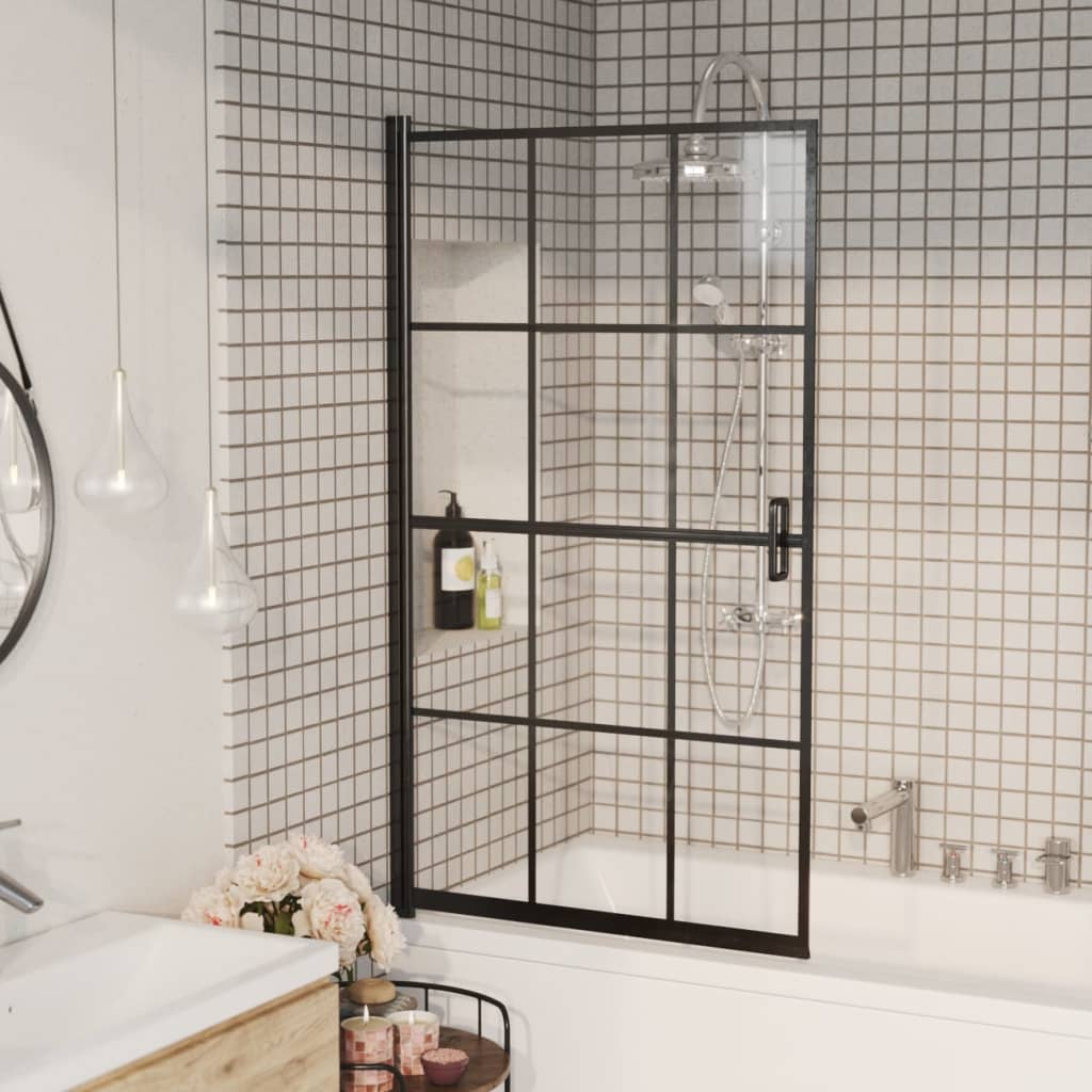 vidaXL fekete ESG zuhanykabin 80 x 140 cm