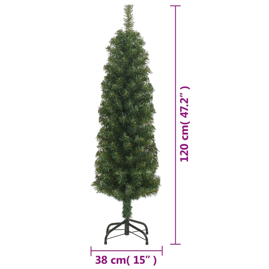 vidaXL zöld PVC vékony műkarácsonyfa állvánnyal 120 cm