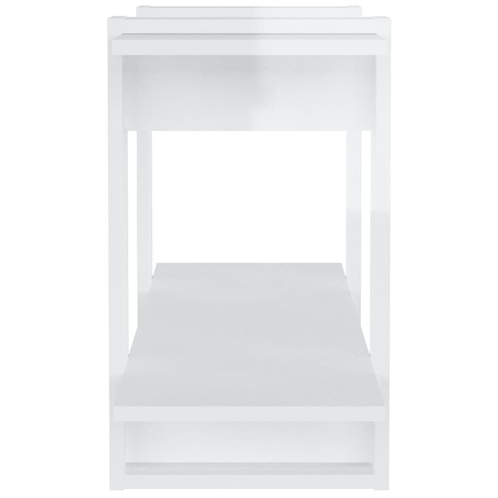 vidaXL fehér magasfényű szerelt fa könyvszekrény 100 x 30 x 51 cm