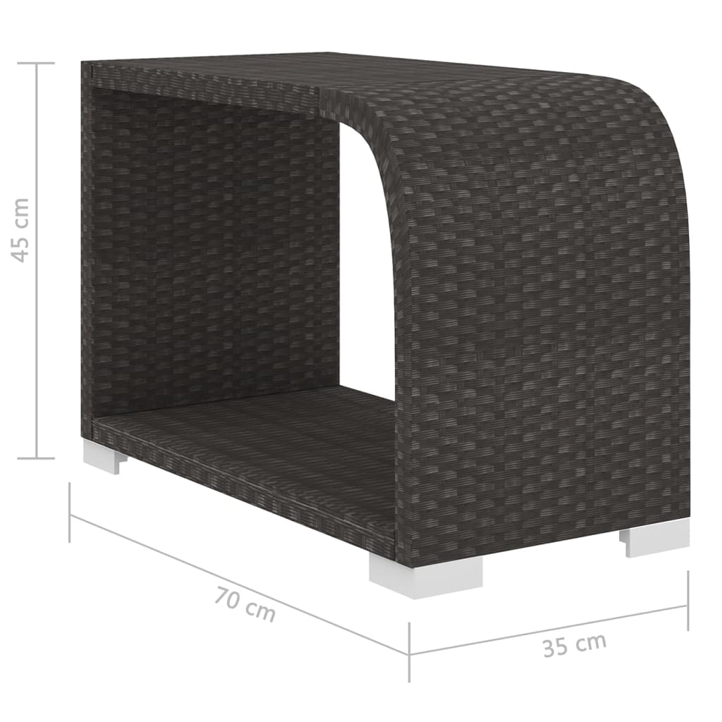 vidaXL 11-részes fekete polyrattan kerti bútorszett párnákkal