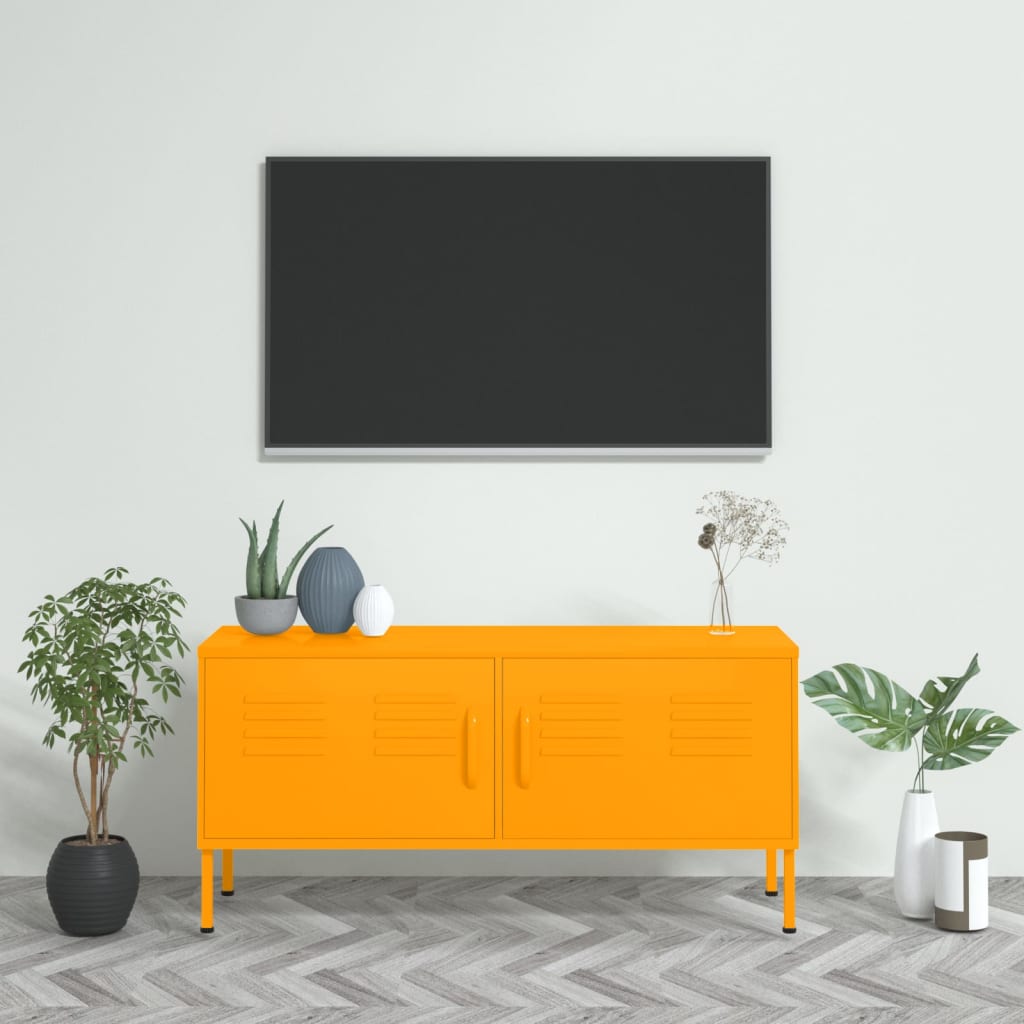 vidaXL mustársárga acél TV szekrény105 x 35 x 50 cm
