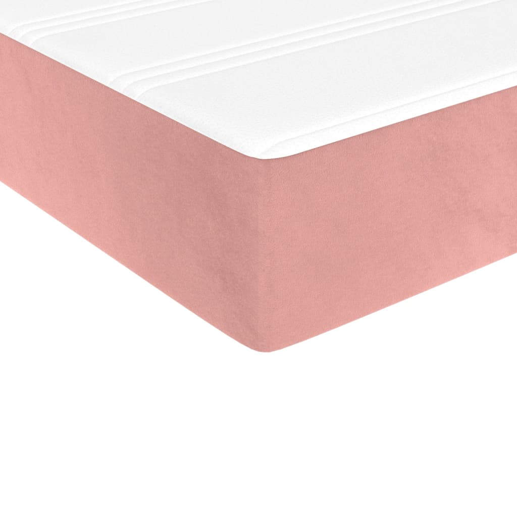 vidaXL rózsaszín bársony zsebrugós ágymatrac 80 x 200 x 20 cm