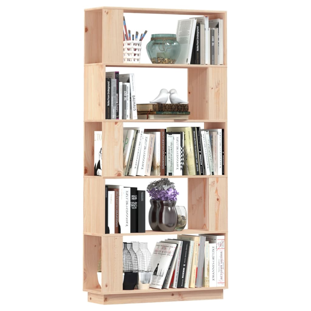 vidaXL tömör fenyőfa könyvszekrény/térelválasztó 80 x 25 x 163,5 cm
