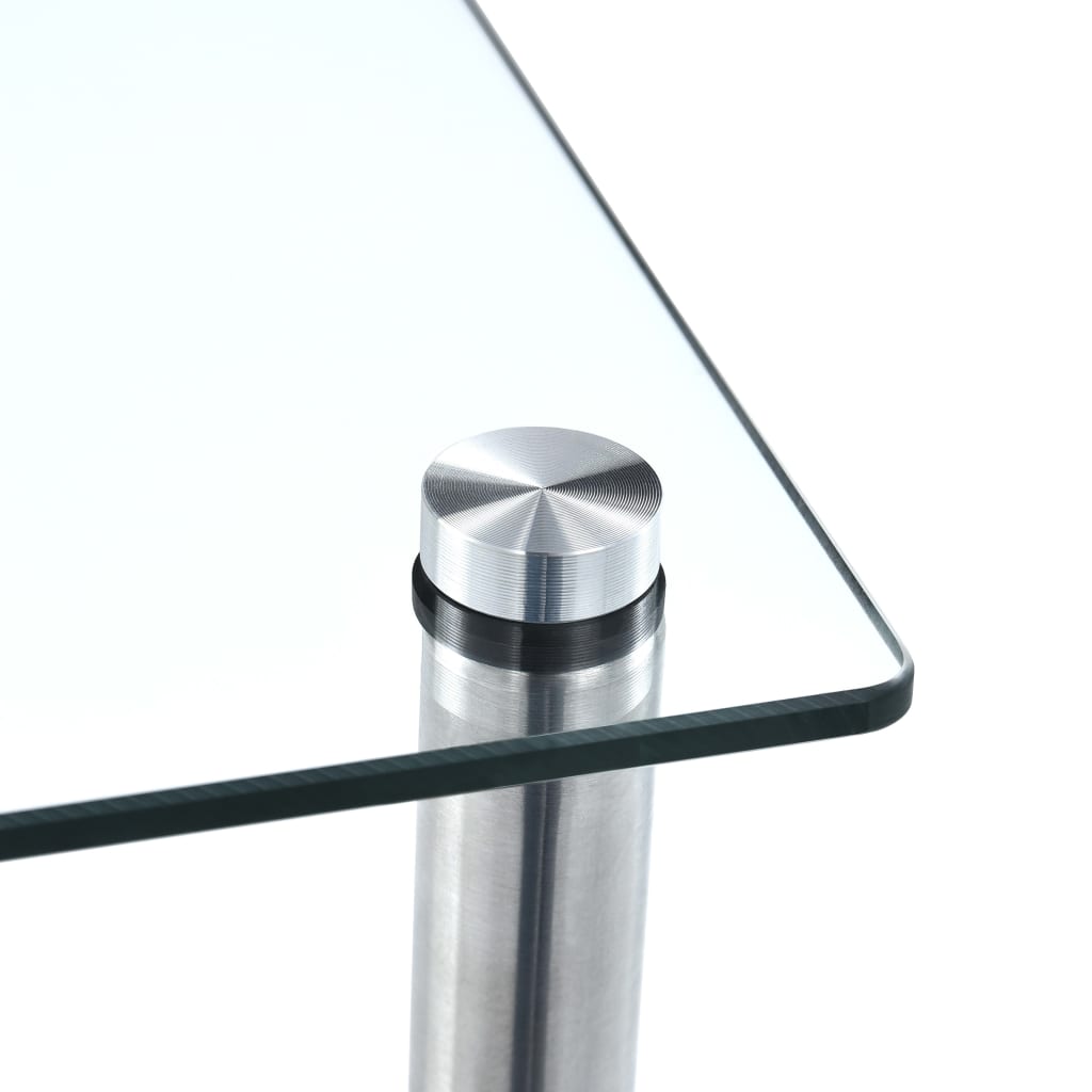 vidaXL 3 szintes átlátszó edzett üveg polc 40 x 40 x 67 cm